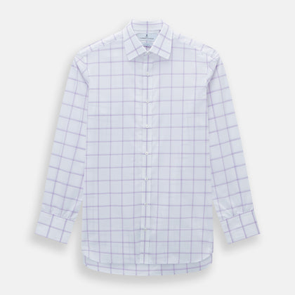 Lilac Grid Check Mayfair Shirt
