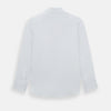 View 3 of product The White Linen Westminster Shirt by Turnbull & Asser features a classic Turnbull collar and button-down front, highlighting British craftsmanship against a plain white background.