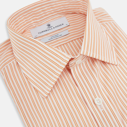 Orange Ticking Stripe Mayfair Shirt Image 1