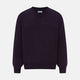 The Turnbull & Asser Dark Purple Fine Merino V-Neck Jumper features long sleeves and a classic knit, shown against a white background.