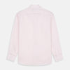View 5 of product The Turnbull & Asser White and Pink Wide Stripe Belgravia Shirt features long sleeves, a classic collar, buttoned cuffs, and a wide stripe pattern—an elegant men's formal shirt from the Belgravia collection.