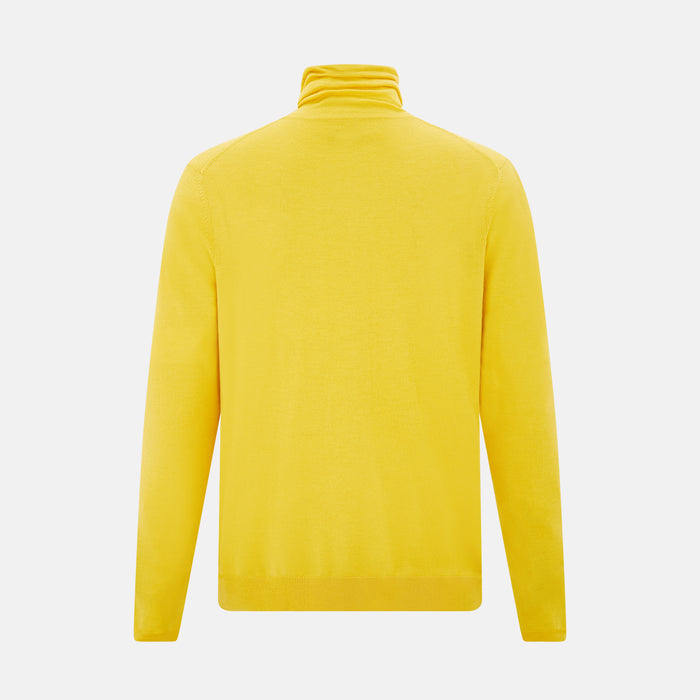 Canary Yellow Fine Merino High Neck Jumper Image 2