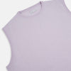 View 2 of product The Turnbull & Asser Lilac Cashmere Round Neck Vest is a sleeveless piece with a ribbed hem, ideal as a lightweight layer, shown here on a plain white background.