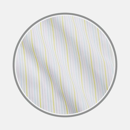 Yellow Multi Stripe Cotton Fabric