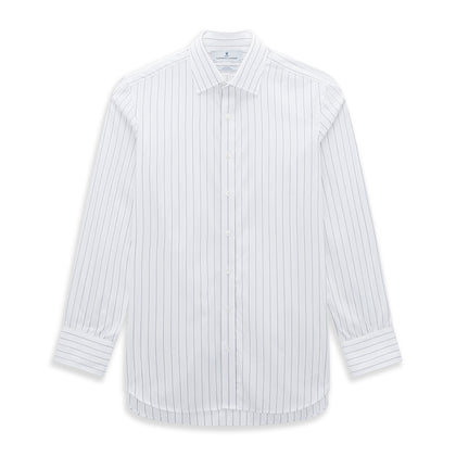 Navy Hairline Multi Stripe Mayfair Shirt Image 6