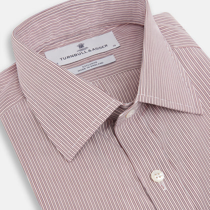 Red and Pink Ticking Stripe Mayfair Shirt Image 1