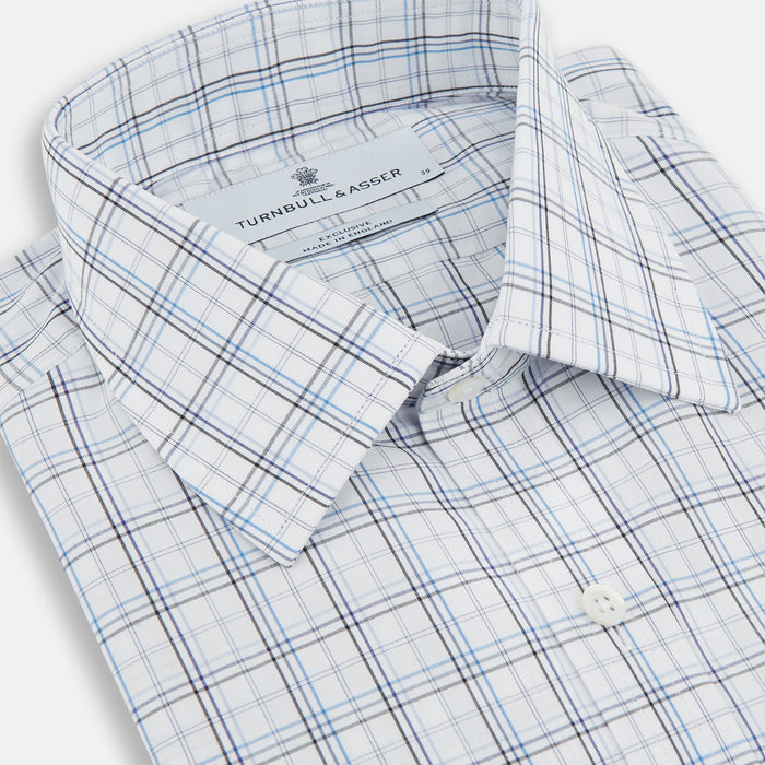 Purple and Blue Multi Check Mayfair Shirt Image 1