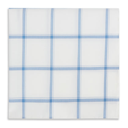 Colony Blue Grid Check Hand-Rolled Handkerchief Image 3