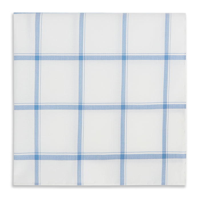 Colony Blue Grid Check Hand-Rolled Handkerchief Image 3