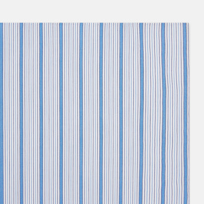 Hand Rolled Blue Multi Track Stripe Handkerchief Image 1