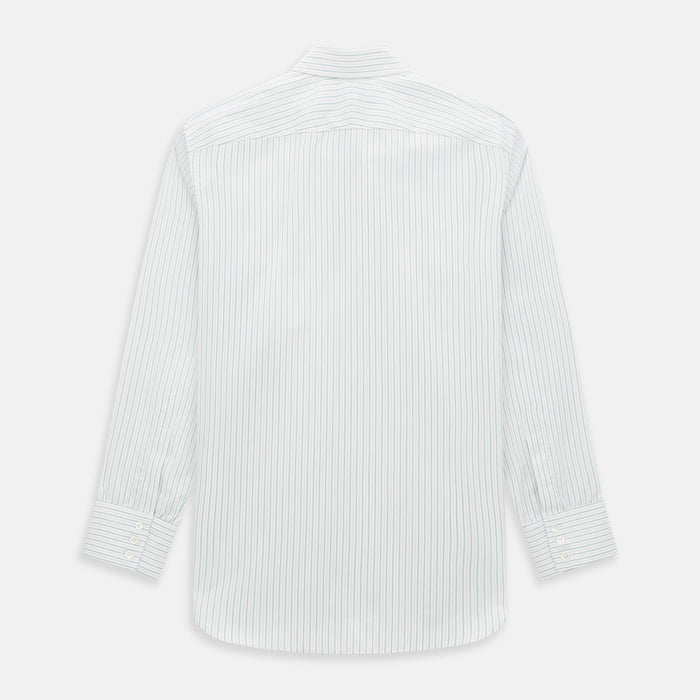 Turquoise and Red Ticking Stripe Windsor Shirt Image 2