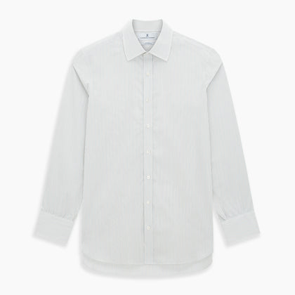 Petrol Hairline Stripe Mayfair Shirt Image 6