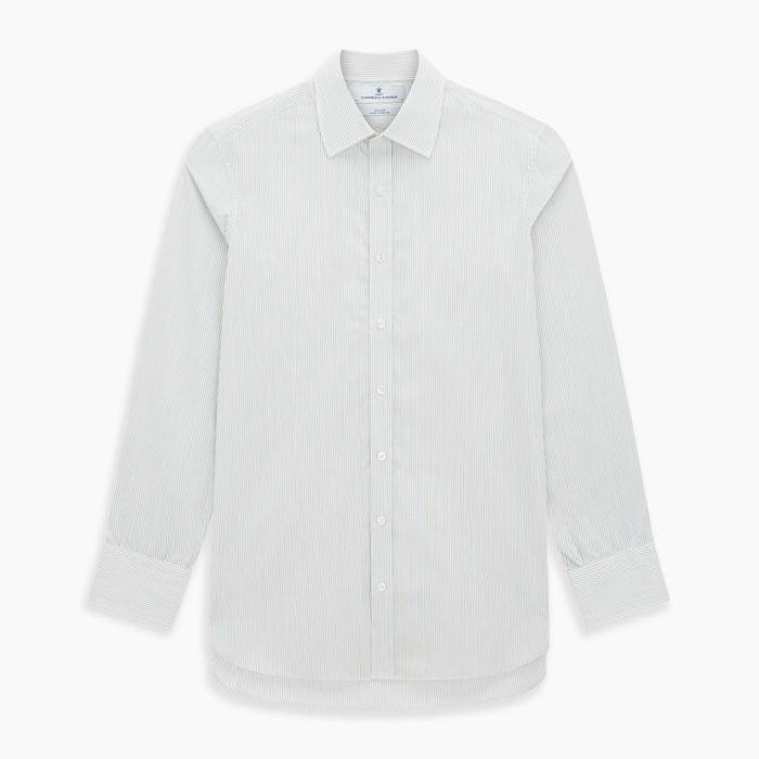Petrol Hairline Stripe Mayfair Shirt Image 6