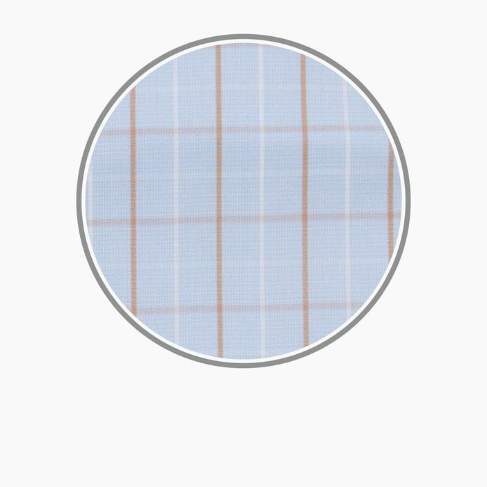 Beige Graph Check Cotton Fabric Image 2