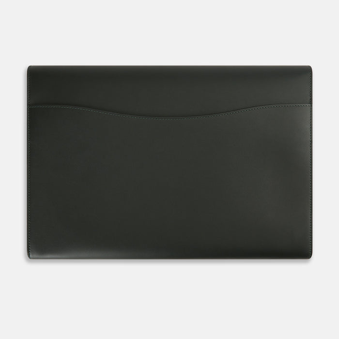 Forest Green Leather Snap-Fasten Pouch Image 3