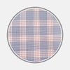 View 1 of product A round, flat surface with a blue, pink, and white plaid pattern inspired by classic Turnbull & Asser MTM SHIRTS ALL, outlined in thin gray on a white background.
