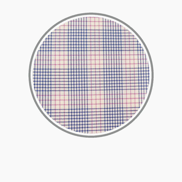 Blue and Pink Multi Check Silverline Cotton Fabric Image 1