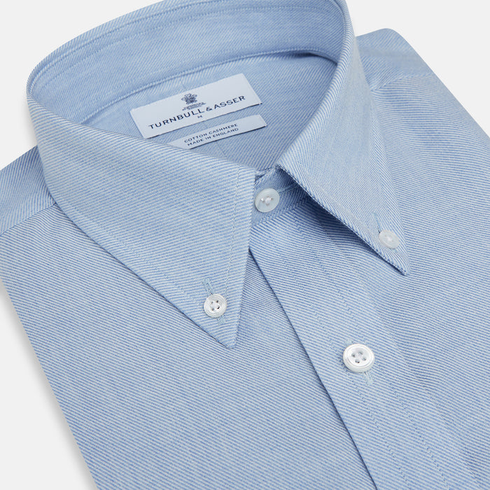 Pale Blue Cotton Cashmere Dorset Collar Richmond Shirt Image 1