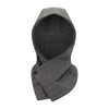 View 6 of product The Turnbull & Asser Shadow Grey Quilted Hood with Neck Warmer features a button closure, inspired by quilted jacket hoods, and is displayed on a plain white background.