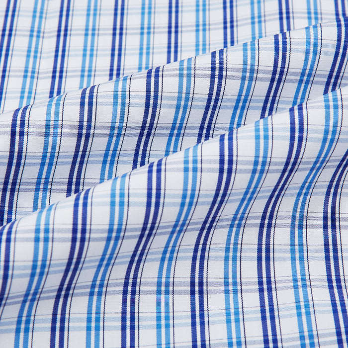 Blue and Navy Multi Check Mayfair Shirt Image 5