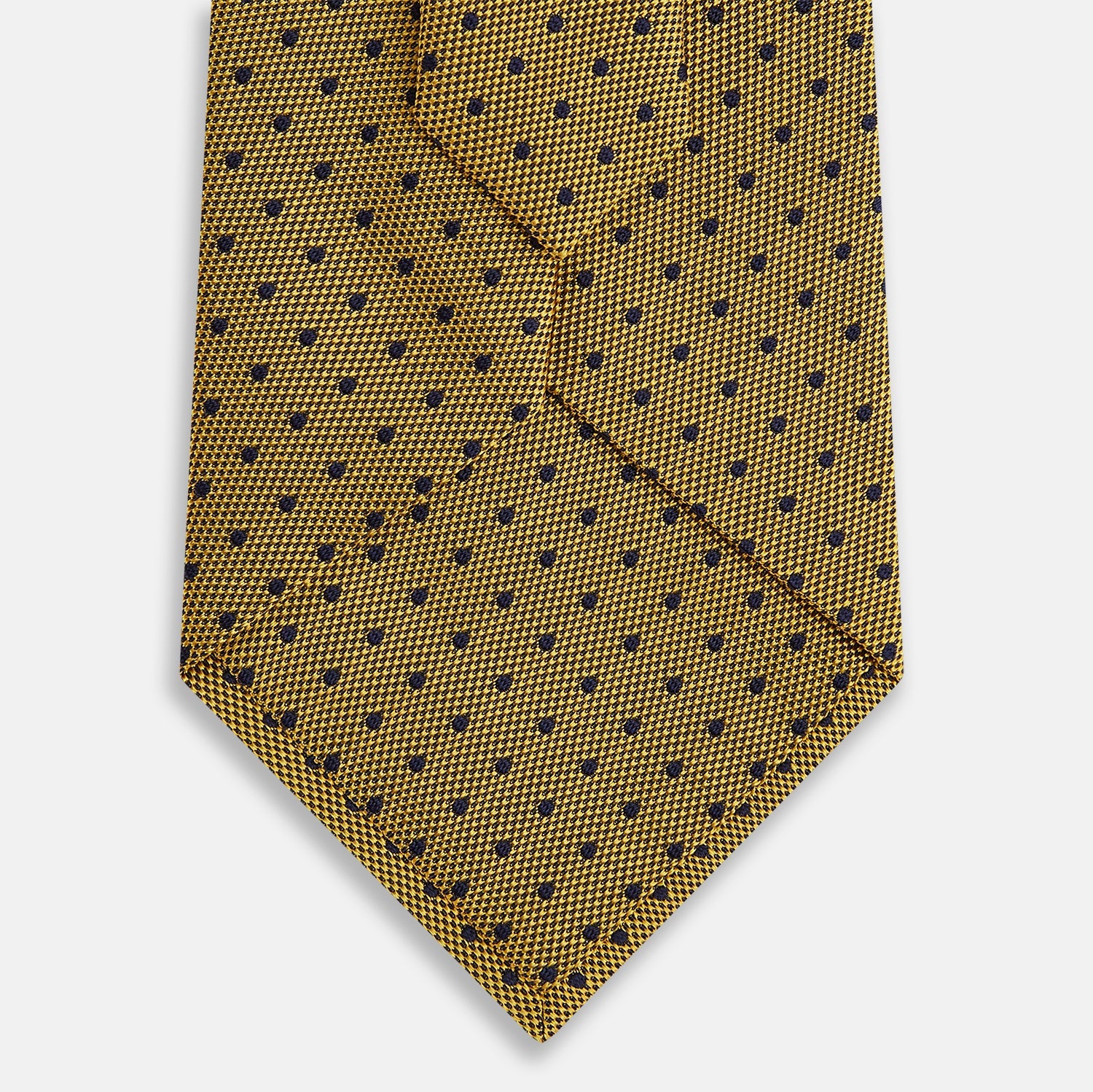 View 3 of product The Turnbull & Asser Purple and Yellow Micro Dot Silk Tie, featuring a refined micro-dot pattern, is a timeless men's accessory.
