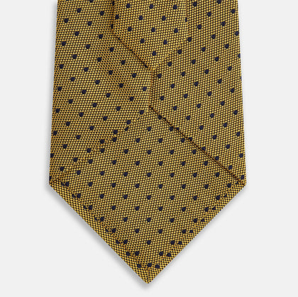 Purple and yellow Micro Dot Silk Tie Image 2