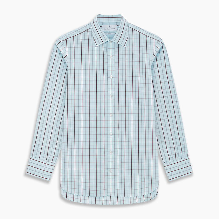 Burgundy Combination Check Mayfair Shirt Image 6