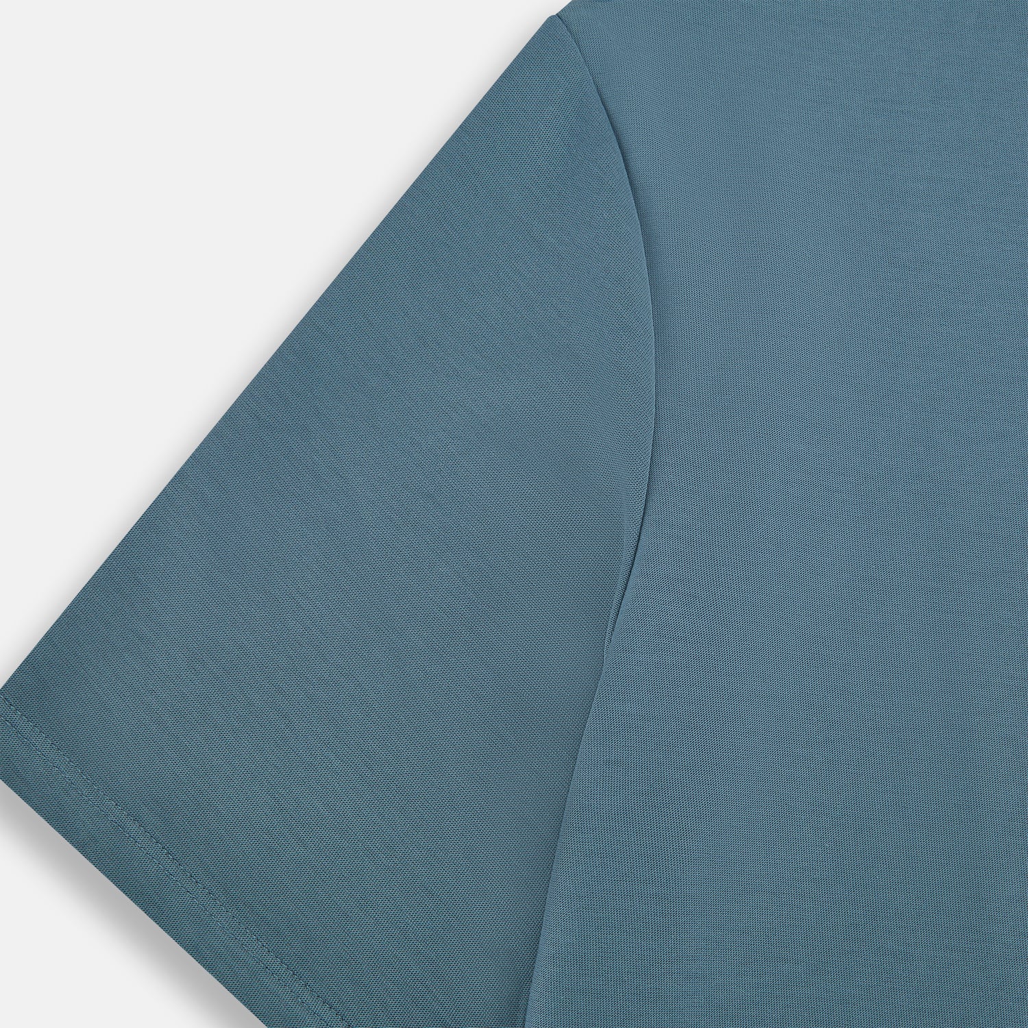 View 4 of product The Turnbull & Asser Pale Blue Short-Sleeve T-shirt features a crew neck and plain design, ideal for everyday wear. Shown flat on a white background.