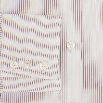 Burgundy Multi Hairline Stripe Mayfair Shirt Image 3