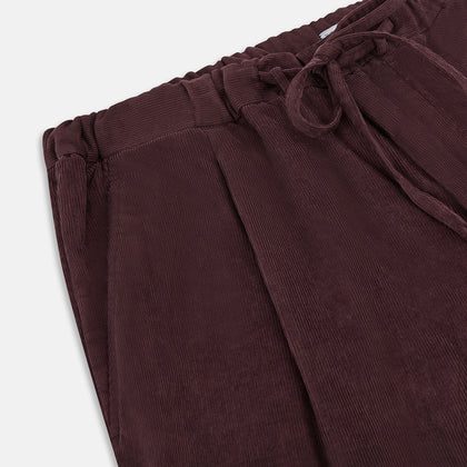 Burgundy Corduroy Miles Trousers Image 1