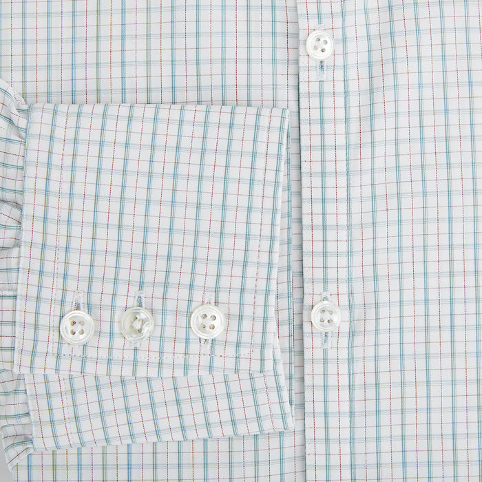 Turquoise and Red Multi Check Westminster Shirt Image 3