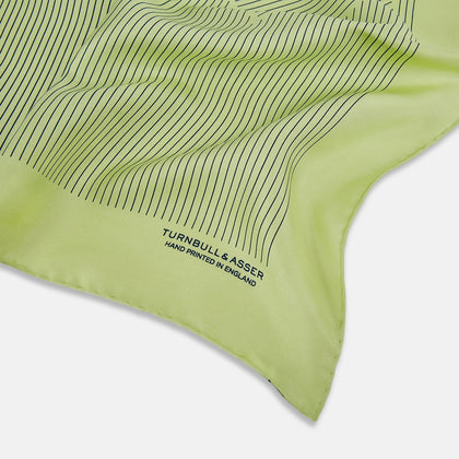 Melon Green Stripe Silk Pocket Square Image 1