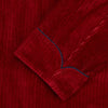 View 2 of product The Turnbull & Asser Burgundy Linen & Cotton Cord Gown, expertly made in England, features a shawl collar, patch pockets, and a matching fabric belt—shown here on a white background.