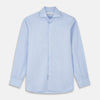 View 1 of product The Yellow and Blue Prince of Wales Check Belgravia Shirt by Turnbull & Asser features a classic collar, white buttons, long sleeves, and a checked pattern, displayed laid flat on a white background.