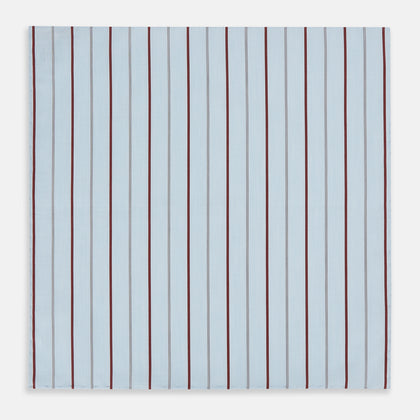 Burgundy Wide Pinstripe Hand-Rolled Handkerchief Image 2