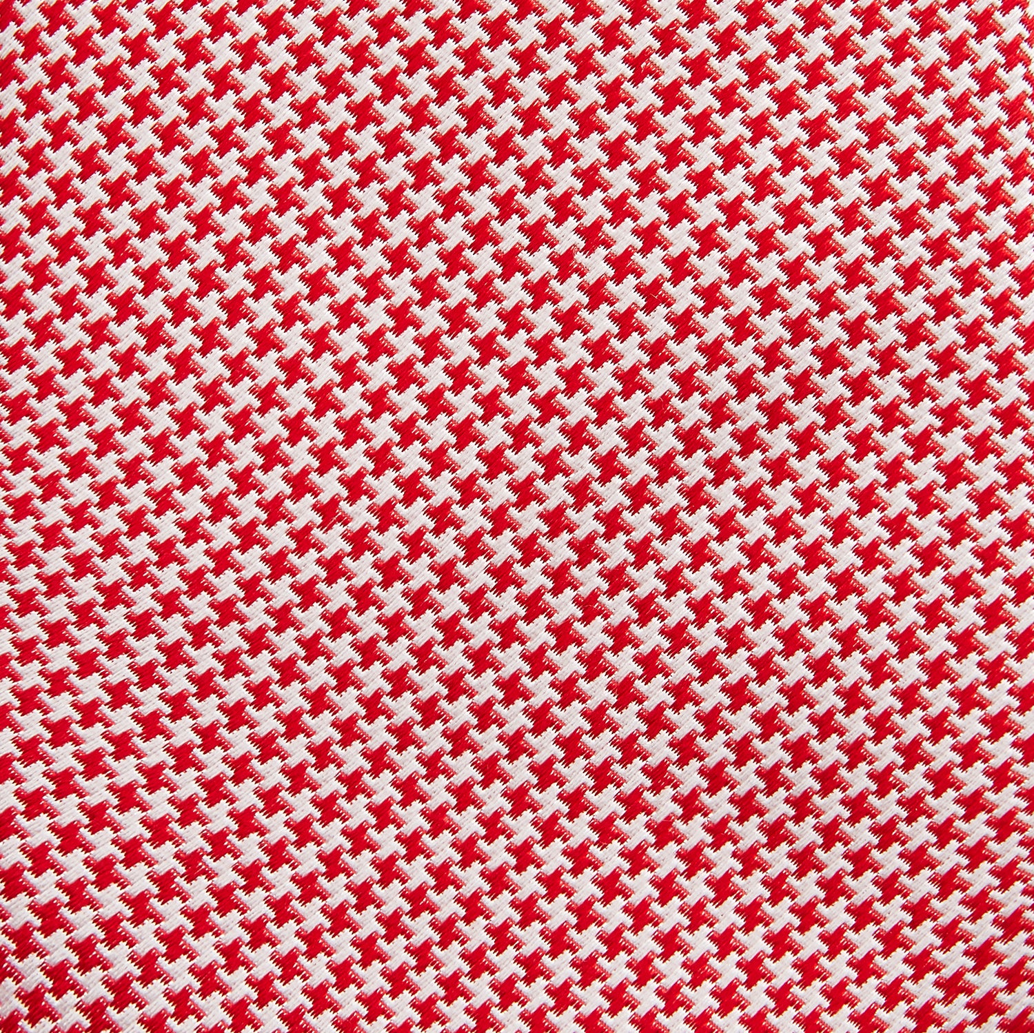 View 3 of product The HOUNDSTOOTH WHITE TULIP RED TIE by Turnbull & Asser features a refined red and white houndstooth pattern—an elegant accessory that elevates any crisp shirt or formal look.