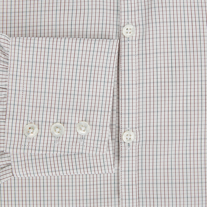 BURGUNDY AND GREEN DOUBLE GRID CHECK WESTMINSTER SHIRT Image 3