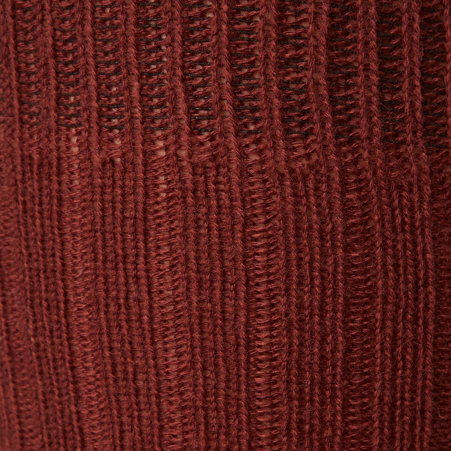 View 2 of product The Turnbull & Asser CASHMERE/COTTON BLEND RUST 3/4 SOCK is shown in a ribbed, knee-high style and deep reddish-brown shade against a plain white background.