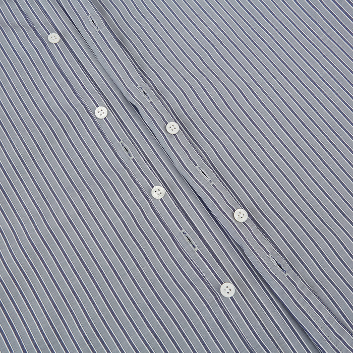 Grey Ticking Stripe Westminster Shirt Image 6