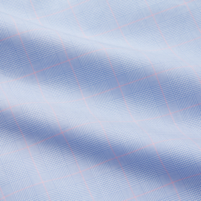 Blue and Pink Prince of Wales Check Belgravia Shirt Image 3