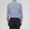 View 3 of product A Turnbull & Asser Tailored Fit Blue Royal Oxford Cotton Shirt with a Kent collar and 2-button cuffs is neatly displayed on a white background, highlighting its refined design and quality craftsmanship.