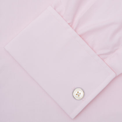 Pink Cotton Shirt with T&A Collar and Double Cuffs Image 2