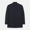 View 3 of product The Classic Navy Wool Blazer by Turnbull & Asser features a double-breasted design, gold buttons, notched lapels, and multiple front pockets, shown on a white background. This piece offers timeless, sophisticated nautical style.