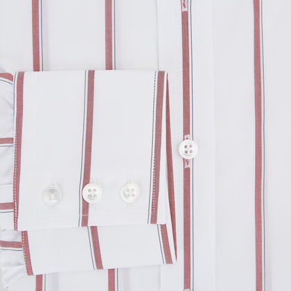 Dark Red Track Stripe Mayfair Shirt Image 3