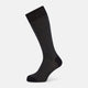 The Turnbull & Asser Charcoal Melange Houndstooth Mid-Length Sock features a black toe, heel, and cuff, and is shown singly against a plain white background.