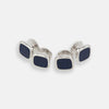 View 1 of product Turnbull & Asser Navy Rounded Square Dress Studs, set of four, displayed on a white background—ideal for formal occasions.