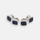 Turnbull & Asser Navy Rounded Square Dress Studs, set of four, displayed on a white background—ideal for formal occasions.