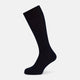A single Navy Thick Knit Mid-Length Sock by Turnbull & Asser is shown in side profile against a plain white background, with the toe pointing left and the cuff at the top.