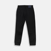 View 3 of product A pair of Turnbull & Asser Black Italian Selvedge Denim Jeans with a five-pocket design, button closure, and cuffed hems, displayed flat on a white background.