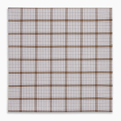 Hand Rolled Brown Overlay Check Handkerchief Image 4